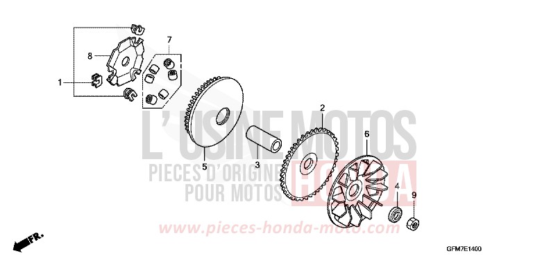 DRIVE FACE for NHX 110 PEARL SILKY WHITE (NHA67) from 2008